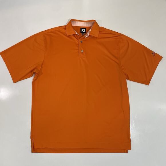 TITLEIST FOOTJOY POLO GOLF SHIRT MEN’S LARGE ORANGE PERFORMANCE ACTIVEWEAR - Picture 1 of 4